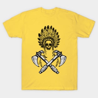 Scary Skull with tomahawks T-Shirt